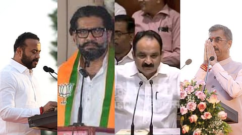 जयकुमार गोरे, शिवेंद्रराजे भोसले, मकरंद पाटील, शंभूराज देसाई (डावीकडून)