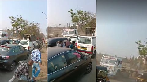 ट्रेलरची पन्नासहून अधिक वाहनांना धडक