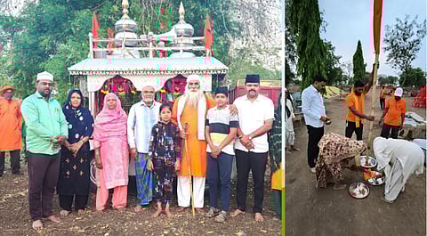 मुस्लिम कुटुंबातर्फे नाथ पालखीचे स्वागत; १२२ भाविकांना अन्नदान