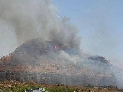 ऐतिहासिक दौलताबाद किल्ल्याच्या डोंगराला आग 