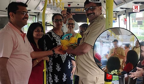 नवी मुंबई : एनएमएमटी बसचालकाला प्रवाशांचा भावनिक निरोप!