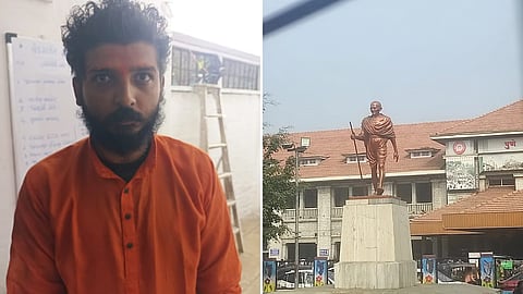 पुण्यात महात्मा गांधींच्या पुतळ्याची विटंबना; आरोपीस अटक