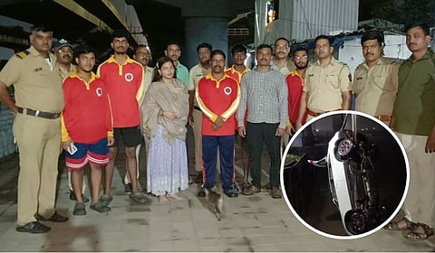 Navi Mumbai : गूगल मॅपने दाखवला चुकीचा रस्ता; महिला कारसकट पडली थेट खाडीत|Video