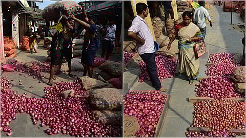 कांद्याच्या घसरणाऱ्या दरामुळे शेतकऱ्यांमध्ये अस्वस्थता; दोन दिवसांत कमाल दरात ३६०, सरासरी दरात १५० रुपयांची घसरण