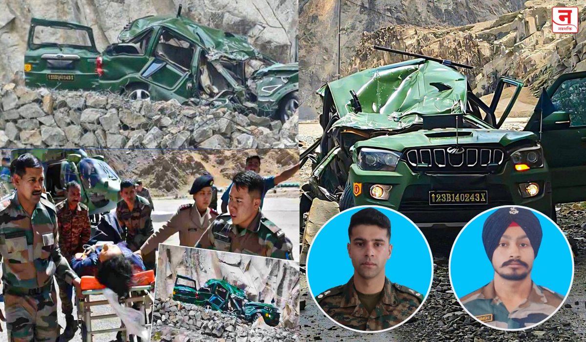 लष्करी वाहनावर दरड कोसळून २ जवान शहीद