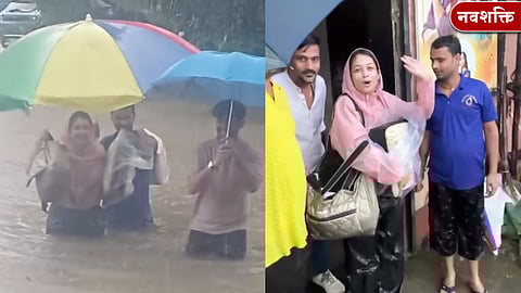 मनोरंजनाला ब्रेक नाही! मंदार-गिरिजाने गुडघाभर पाण्यातून गाठला शूटिंगचा सेट; Video व्हायरल