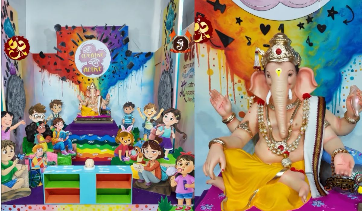 तणावमुक्त जीवन जगण्याचा संदेश; दादरच्या शिवाजी पार्क विघ्नहर्ता गणेश मंडळाचा देखावा