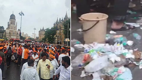 Maratha Reservation : CSMT परिसरात अस्वच्छता; राज्यभरातून अन्नपदार्थांचा ओघ वाढल्याने नासाडी