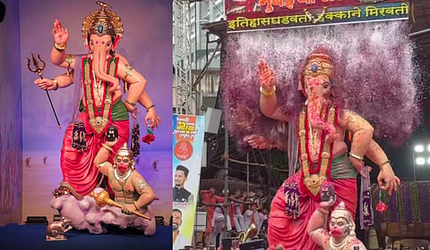 Mumbai : निरोप घेतो देवा, आता आज्ञा असावी...मुंबईचा राजा विसर्जनासाठी मार्गस्थ; मिरवणुकीला जल्लोषात प्रारंभ 