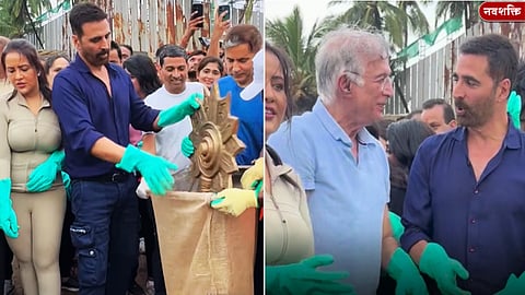 विसर्जनानंतर अक्षय कुमार करतोय जुहू चौपाटीवर साफसफाई; म्हणाला, स्वच्छता ही फक्त बीएमसीची जबाबदारी नाही...