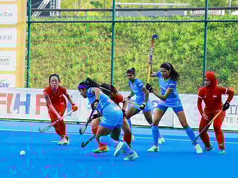 Women’s Asia Cup 2025 : भारतीय महिला हॉकी संघ थाटात सुपर-फोर फेरीत; अखेरच्या साखळी सामन्यात सिंगापूरचा १२-० ने फडशा 