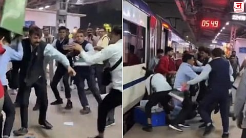 दिल्ली रेल्वे स्टेशनवर फ्री-स्टाईल हाणामारी; IRCTC कर्मचारी एकमेकांना भिडले, चक्क डस्टबिन फेकून मारला, व्हिडिओ व्हायरल 