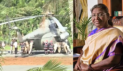 राष्ट्रपतींच्या हेलिकॉप्टरची चाके रुतली, मोठी दुर्घटना सुदैवाने टळली 