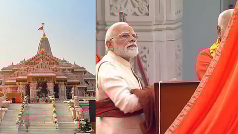 Ram Mandir Flag : राम मंदिराच्या कळसावर फडकला 'धर्मध्वज'; पंतप्रधान मोदी म्हणाले, "हा एक साधा ध्वज नाही, तर... 