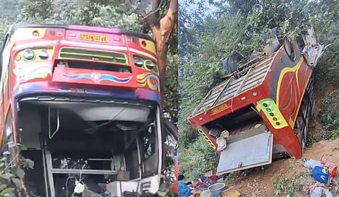 आंध्र प्रदेशमध्ये बस दरीत कोसळून १० प्रवाशांचा मृत्यू, २३ जखमी