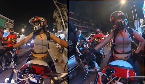 Mumbai : घर कुठंय तुझं? बाईकस्वार तरुणीला ट्रॅफिक सिग्नलवर त्रासदायक अनुभव; सोशल मीडियावर शेअर केला Video