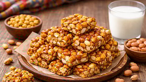 मुलांसाठी बनवा प्रोटीनने भरलेली चणे‑शेंगदाण्याची चिक्की, इतकी चविष्ट की मुलं चॉकलेट विसरतील 