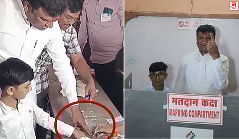 निवडणूक प्रक्रियेत हलगर्जी केल्याप्रकरणी तीन कर्मचारी निलंबित; शिवसेना नेते विलास भुमरे यांनी छोट्या मुलाला मतदान कक्षात नेल्याने वाद