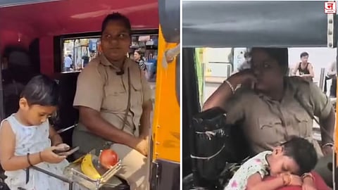 परिस्थितीशी लढणाऱ्या मायलेकी; ३ वर्षांच्या मुलीसोबत ऑटो चालवणारी कोमल गायकवाड