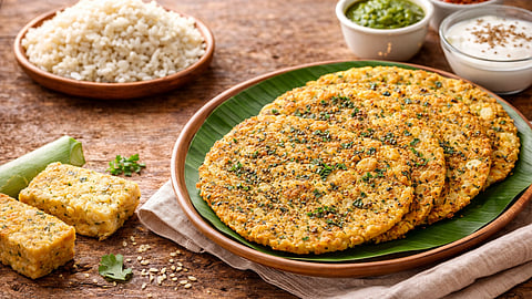नाश्त्याला काय करायचं, हा प्रश्न मिटला! भाजणीशिवाय झटपट तयार करा पोह्याचं थालीपीठ