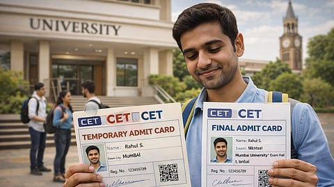 विद्यार्थ्याला प्रथमच मिळणार CET ची दोन प्रवेशपत्रे; अस्थायी प्रवेशपत्रामध्ये परीक्षेचे ठिकाण; परीक्षा केंद्राची माहिती अंतिम प्रवेशपत्रात