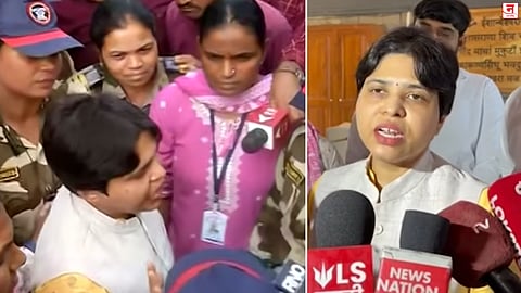 खरातला आमच्या ताब्यात द्या! तृप्ती देसाई आक्रमक; कोर्टाबाहेर हाय व्होल्टेज ड्रामा