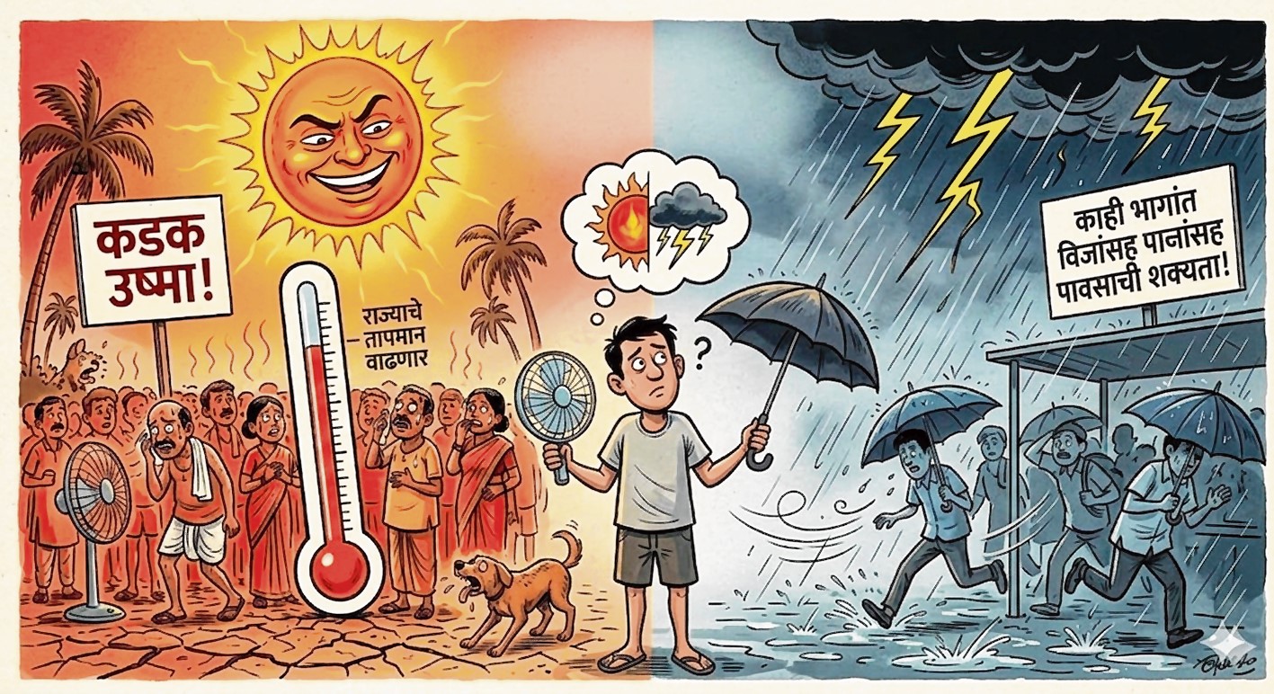 राज्याचे तापमान वाढणार; उष्ण व दमट हवामान; विजांसह पावसाची शक्यता