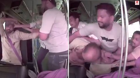 किरकोळ वादातून MBMT बसचालकाला बेदम मारहाण, CCTV फुटेज व्हायरल