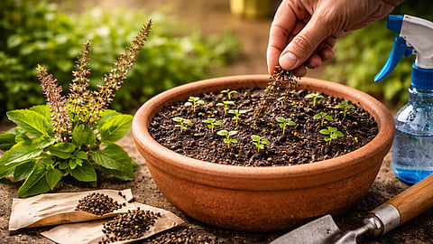 Home Gardening Tips : उन्हाळ्यात तुळस सुकते? फक्त १०-१२ दिवसांत नवीन रोपं उगवतील; हा सोपा उपाय नक्की ट्राय करा