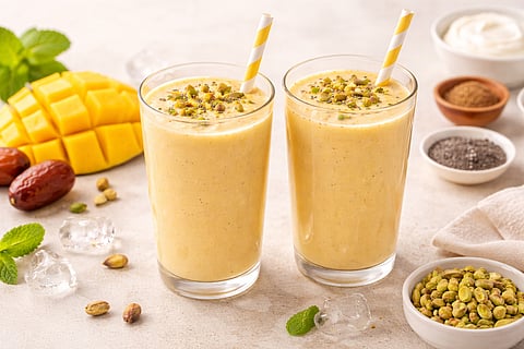 उन्हाळ्यातील खास पेय! घरीच बनवा शुगर-फ्री मँगो लस्सी; जाणून घ्या रेसिपी