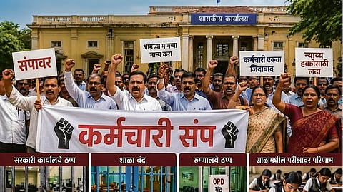 सरकारी कर्मचारी, शिक्षक मंगळवारपासून संपावर;सरकारी कार्यालये, शाळा, रुग्णालये ठप्प होणार; विविध मागण्यांसाठी संप