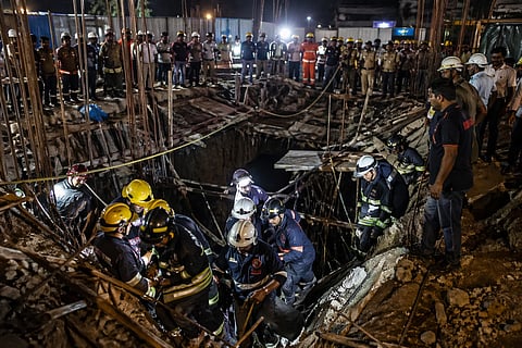 Mumbai : भांडुपमध्ये बांधकामस्थळी दुर्घटना; खड्ड्यात पडून एकाचा मृत्यू, ९ जण जखमी, VIDEO व्हायरल