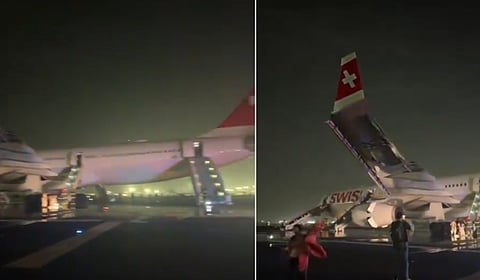 दिल्ली विमानतळावर अपघात; स्विस फ्लाइटच्या इंजिनला आग, ६ प्रवासी जखमी, Video