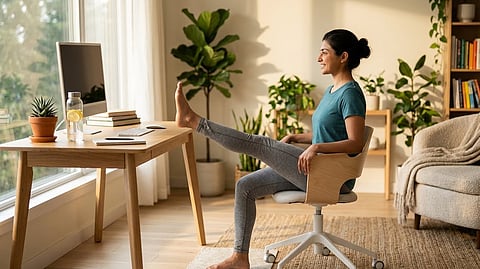 Fitness Tips : व्यायामासाठी वेळ मिळत नाही? बसल्या जागी करा 'हे' ५ सोपे व्यायाम, शरीर राहील अ‍ॅक्टिव्ह