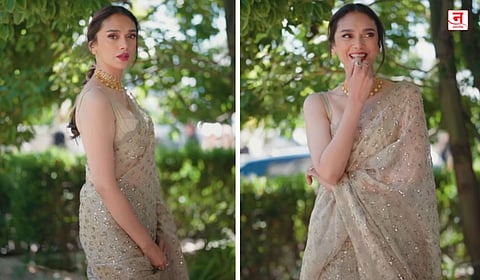 अदिती राव हैदरीचा क्लासी लूक चर्चेत; आयव्हरी साडीने वाढवली शोभा, पाहा Video