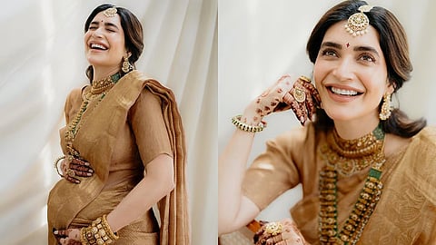 गोल्डन साडी, गजरा अन् पारंपरिक दागिने; करिश्मा तन्नाच्या डोहाळे जेवणाची सोशल मीडियावर चर्चा