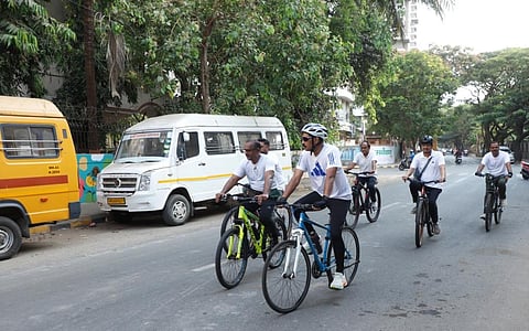 Navi Mumbai : सायकलवरून आयुक्त कैलास शिंदे यांचा पाहणी दौरा