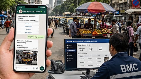 Mumbai : अनधिकृत फेरीवाल्यांची तक्रार आता व्हॉट्सॲपवर; BMC ची नवी सुविधा सुरू 