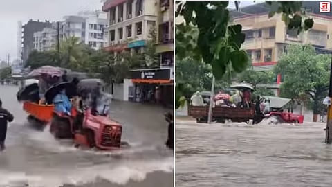 जलमय वसईत नागरिकांना ट्रॅक्टरचा आधार; चालकांकडून माफक दरात प्रवाशांची वाहतूक