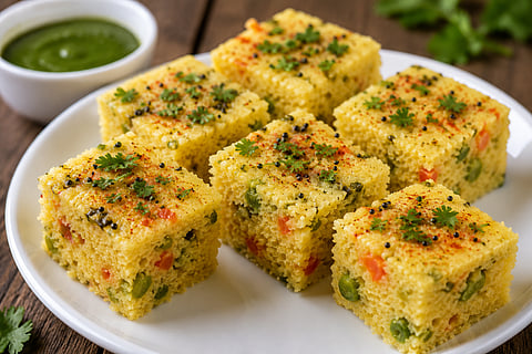 नाश्त्यासाठी बनवा पौष्टिक ओट्स-व्हेजिटेबल ढोकळा; चव आणि आरोग्याचा परफेक्ट मेळ
