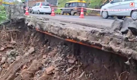 Mumbai-Nashik Highway : जुन्या कसारा घाटातील संरक्षक भिंत कोसळली; महामार्गावरील वाहतूक विस्कळीत
