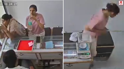पाण्याच्या बाटलीत ॲसिड? एक घोट घेताच वेदनेने तडफडली महिला; ज्वेलरी शॉपमधील धक्कादायक प्रकार CCTV मध्ये कैद