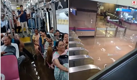 दिल्लीत मुसळधार पावसाचा कहर; मेट्रो स्थानकांमध्ये शिरलं पाणी, रस्तेही जलमय