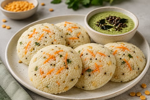 Breakfast Special : रवा-चणा डाळीची स्पंजी इडली; घरच्या घरी बनवा झटपट रेसिपी