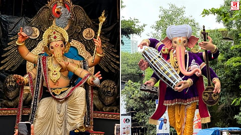 मोठ्या मंडळांच्या बाप्पांचे वाजत गाजत आगमन! 'चिंतामणी', 'परळचा राजा' जल्लोषात विराजमान; लालबाग-चिंचपोकळीतील रस्ते भाविकांनी फुलले