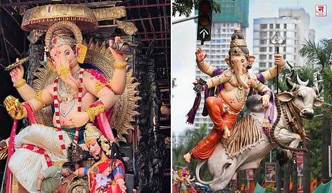 Mumbai : ‘डोंगरीचा राजा’, ‘धारावीचा चिंतामणी’चे उत्साहात आगमन; ढोल-ताशांचा गजर, भाविकांची गर्दी  
