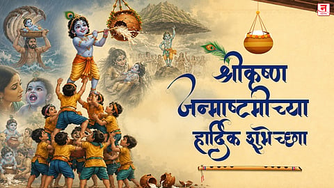 Shri Krishna Janmashtami 2026 : 'गोविंदा आला रे!' जन्माष्टमीनिमित्त पाठवा खास मराठी शुभेच्छा संदेश आणि आकर्षक कार्ड्स