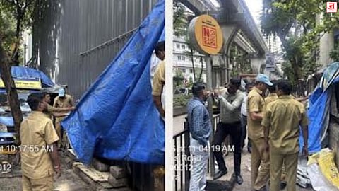Mumbai : लालबाग, परळचे पदपथ झाले मोकळे; बेकायदा ओटे, कुंड्या, फलक, फर्निचर हटवले; सलग दोन दिवस केली कारवाई  