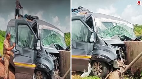 Rajapur : गणपतीसाठी कोकणात निघालेल्या चाकरमान्यांच्या गाडीला भीषण अपघात; ८-१० जण गंभीर जखमी, वाहनाचा चक्काचूर