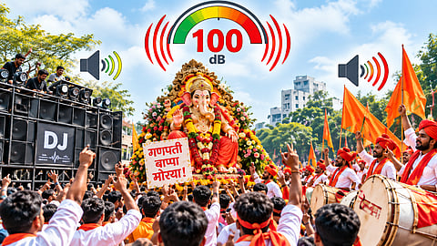 आवाज १०० डेसिबलवर! राम मारुती रोड, पी.एन. गाडगीळ परिसरात सर्वाधिक ध्वनीपातळीची नोंद;  विसर्जनात डीजे-डॉल्बीचा वापर २० टक्क्यांनी घटला, फिल्मी गाण्यांचा आवाज कमी
